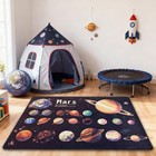 Solar System Rug 5x7 Ft  Educational Galaxy Kids Rug With Non-slip Backing  W   