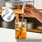 Stainless Steel Filter Straw Spoon  2-in-1 Reusable Metal Drinking Straw With De