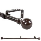5 8  Adjustable Single Curtain Rod With Round Finial  28 -48  48 -84  84 -120 