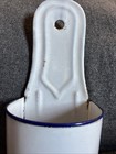 Rare   French Enamel Brush Holder   French Enamelware 