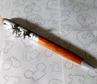 Classic Mickey Mouse Ball Point Pen Wooden Metal 3d Silver Figure