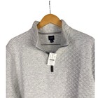 J  Crew Gray Quilted Quarter-zip Pullover - Men s Xl