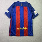 Fc Barcelona Soccer Jersey Mens Medium Nike Blue Home Spain 2016 17 Dri-fit Cup