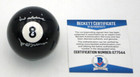 Willie Mosconi Signed Beckett Certified Autographed  8 Billiard Pool Ball Goat 