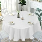 120   Round White Polyester Tablecloth - Stain   Wrinkle Resistant