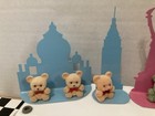 Vtg 80   s Russ Berrie Illuminations Mini Flocked Teddy Lot Of 10 Tiny Town Mini