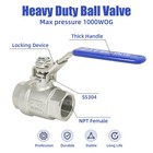 4 Pcs 1  Npt Female Ball Valve Stainless Steel 304 Full Port 1000 Wog