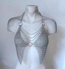 Fantasy Chainmail Bra Top Cosplay Women Sexy Aluminium Butted Chainmail Top Larp