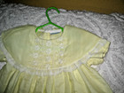 Vintage Baby Girl Party Dress Sheer Yellow Embroidered Full Collar 60 s Nannette