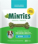20-pack Mint Flavored Dog Dental Treats For Fresh Breath   Clean Teeth