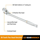 Gearwrench 1 2in Drive 90-tooth Locking Flex Head Teardrop Ratchet 17in Handle