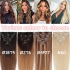Clip In 100  Human Remy Hair Extensions 8pcs Invisible Full Head Ombre Balayage