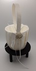 Ring Bearer Pillow   Flower Girl Basket Set White Satin Rhinestone W bonus