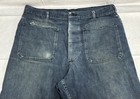 Vintage Us Navy Denim Blue Jean Seafarer Dungaree Men   s Bell Bottom 32    Waist