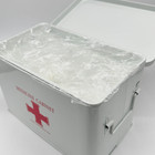 Vintage Style Metal First Aid Container Medical Cabinet White Storage 12 5x8x7
