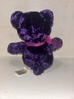 Dan Dee Collector s Choice Purple Teddy Bear Pink Heart  Plush Stuffed Animal 9 