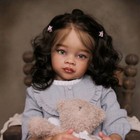 30  Finished Reborn Baby Doll Dark Skin Toddler Girl Curly Hair Handmade Gift