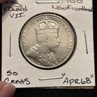 1908 Newfoundland 50 Cents Circulated Silver    apr68    Canadian Half Dollar