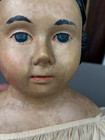 Antique Authentic Htf Greiner 36  Large Doll With Molded Hair Blue Eyes Dressed