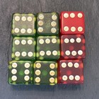 Bakelite 39g Vintage Dice Lot Of 9 Red And Green Transparent 2a