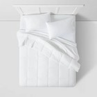 Room Essentials Percale Comforter Box Quilting Lightweight  White  Full queen