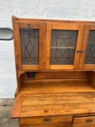 Antique C1905 Hoosier-style Kitchen Cabinet   Workstation Frosted Panels