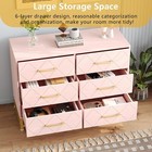 6-drawer Dresser Large Capacity Wooden Chest Of Drawers W metal Handles Pink