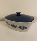 Vintage Villeroy   Boch C  Reuter Luxembourg Viking Fish Casserole Dish With Lid