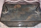 Antique Rare Metal Bank Vault With Carrying Handle  Trefoil Key   Side Slot 