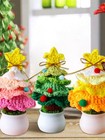Knitted Mini Christmas Tree Ornament Green Home Decor Gift Idea