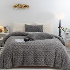 Fluffy Duvet Cover Size Warm Cozy Faux Fur Comforter Cover For King Gray