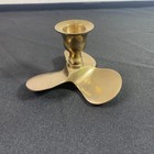 Vintage 70s Brass Boat Propeller Candle Holder Nautical Decor Marine Style