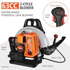    leaf Blower 63cc 2-stroke Backpack Gas Powered Blower 7500r min Max  Speed 3hp