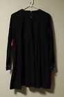New Handmade Mexican Hand Embroider Black Blouse Long Sleeve