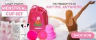 Lazy Monk 2 Menstrual Cups Set Large   Small Silicone Soft Copa Period Flex Lena