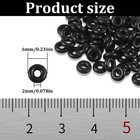 300 Pcs Silicone Rubber Stop Beads Inserts  Black Donut Spacers 6 Mm 