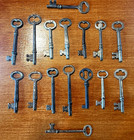 Lot Of Early Old Iron Skeleton Keys Antique Metal Keys Large Handmade 16 Total 