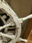 36   Hand Painted Wooden Ship Wheel Distressed White Nautical Home Decor Gift