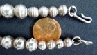 Vintage Navajo Pearls Bead Necklace  16 Inch 24 Grams  Sterling Silver free Ship