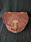 Vintage Large Wicker willow Half Moon Picnic Basket Set For 4-original Packaging
