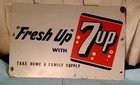 Cool Older 7 Up Double Sided Sign Vintage Advertising Display 