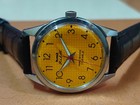 Vintage Hmt Pilot Yellow  17 Jewels Mechanical Hand Winding Men s Wrist Watch