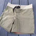 Birdwell Beach Britches Toots Board Shorts Drawstring 31x6 Mens Green Beige
