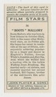 Boots Mallory 1934 Player s Film Stars Tobacco Card 1st Series  36 Nm Clean Back