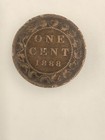 1888 Bronze Canadian Canada Large Bronze One Cent Coin 1c Fine