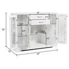 Buffet Storage Cabinet Console Table Server W glass Door Drawers Kitchen