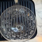 Clear Etched Floral Glass Cocktail Glasses Stemware Set Of 4  2 Wine  2 Coupe 