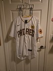 Padres Jackson Merrill White Jersey With Peter Seidler   20th Anniversary Patch