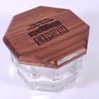 Vintage Hershey s Nuggets Octagonal Heavy Glass Wood Lid Advertising Candy Dish