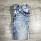 Rock Revival Men   s teens Slim Straight Light Wash Blue Denim Jeans 